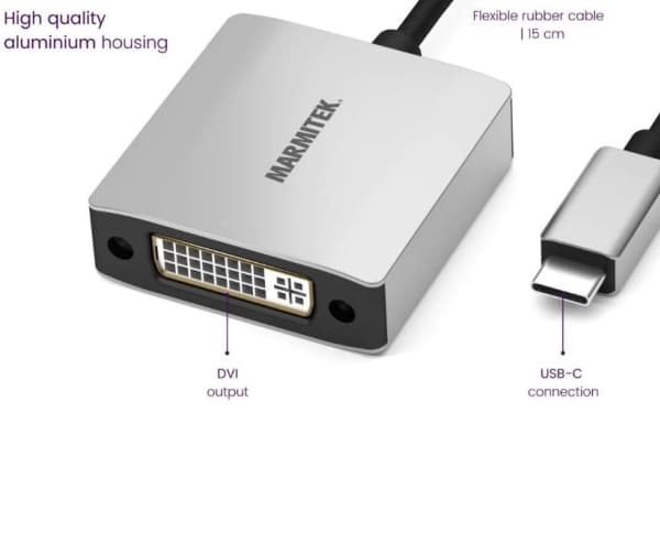 Marmitek 08372, 0,15 m, USB Type-C, DVI, Hankjønn, Hunkjønn, Rett