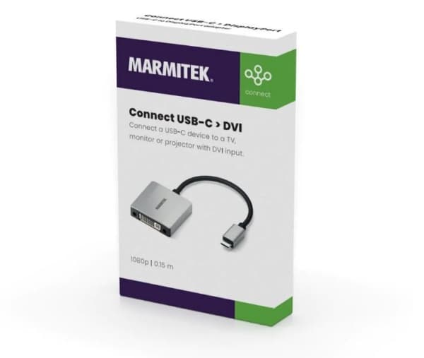 Marmitek 08372, 0,15 m, USB Type-C, DVI, Hankjønn, Hunkjønn, Rett