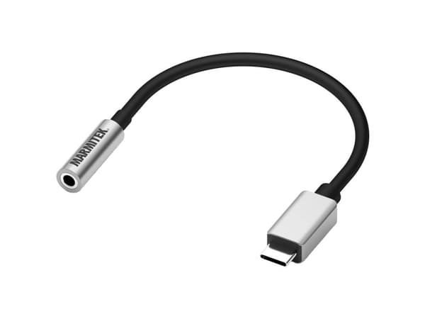 Marmitek 08374, Sort, Sølv, USB C, 3.5mm, 0,15 m, Hanstik, Hunstik