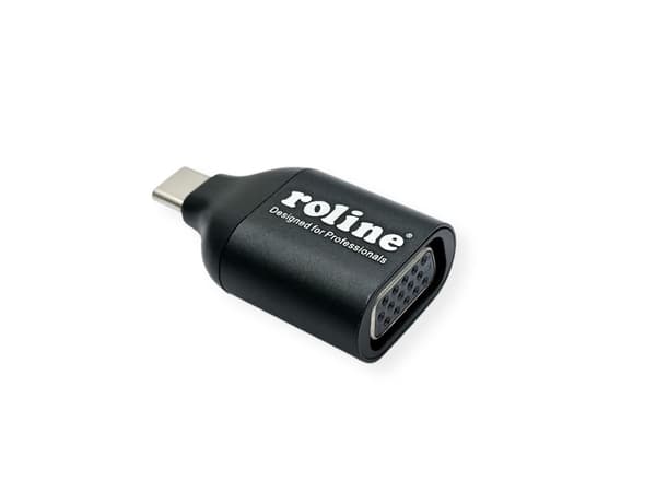 ROLINE 12.03.3228, 3.2 Gen 1 (3.1 Gen 1), USB Type-C, VGA-utgång (D-Sub), 1920 x 1080 pixlar Svart