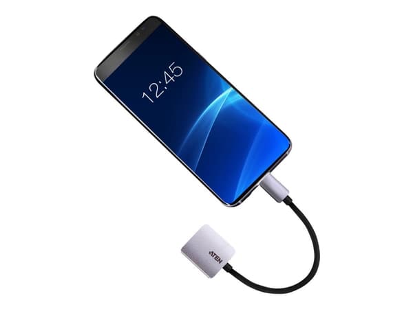 ATEN UC3002A - Videokort - 24 pin USB-C (hane) till HD-15 (VGA) (hona) - USB 3.2 Gen 1 / Thunderbolt 3 / DisplayPort (Alt Mode) - 9.6 cm - 1920 x 120