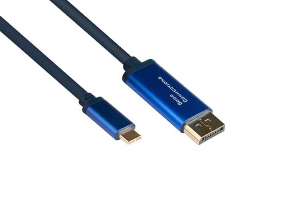 Alcasa 4812-CSF015B, 1.5 m, USB Type-C, DisplayPort, Hanstik, Hanstik, Lige