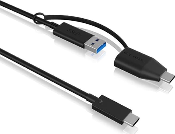 Kabelis USB Icy Box USB-C - USB-C + USB-A 0,35 m ledning (IB-CB033)