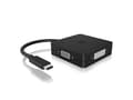 Miniatyrbild 2 av 5: ICY BOX IB-DK1104-C - Videokort - 24 pin USB-C hane till HD-15 (VGA), HDMI, DisplayPort, DVI-D hona - 15 cm - svart - stöd för 4K60 Hz (3840 x 2160)