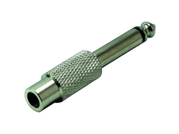 TRU COMPONENTS Jack-adapter Jackstik 6,3 mm - Cinch-bøsning Mono Poltal:2 1 stk