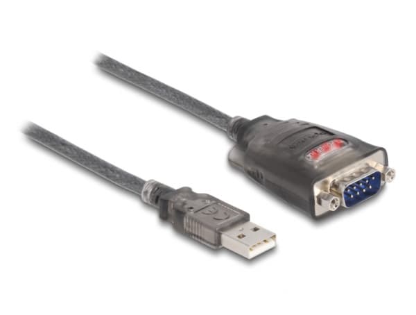 Delock - Seriell adapter - USB 2.0 - RS-232 x 1 - svart, transparent