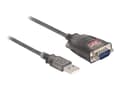 Miniatyrbild 1 av 5: Delock - Seriell adapter - USB 2.0 - RS-232 x 1 - svart, transparent