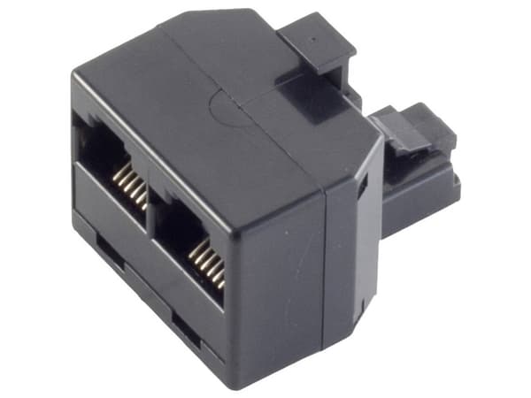 shiverpeaks BS71230, 3xRJ-11, Svart, Hane/Hona, Rak, Plast, Guld