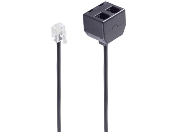 shiverpeaks BS71231-4, 0,15 m, RJ-10, 2 x RJ-10, Sort, Hankjønn, Hunkjønn