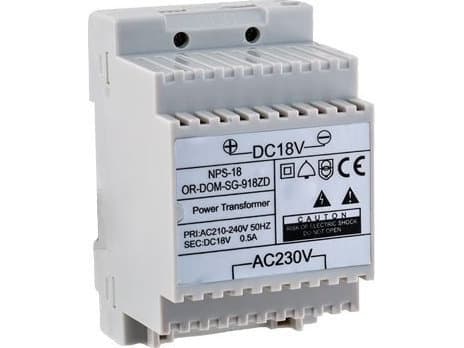 Orno 18VDC/650mA strømforsyning for intercoms i SAGITTA-serien