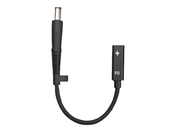 CoreParts - Strømadapter - 24 pin USB-C (hunn) til 7,4 x 5,0 mm DC-jakk (hann) - 2.5 A - USB Power Delivery (100 W) - svart