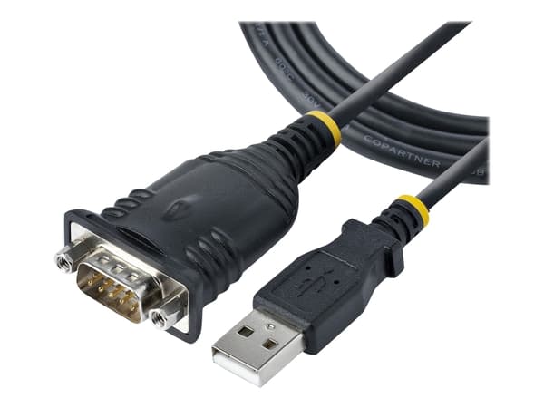 StarTech.com 3ft (1m) USB- till seriell kabel, DB9 Male RS232 till USB-omvandlare, USB- till seriell adapter för PLC/skrivare/skanner/nätverksväxlar,