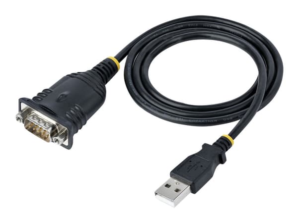 StarTech.com 3ft (1m) USB- till seriell kabel, DB9 Male RS232 till USB-omvandlare, USB- till seriell adapter för PLC/skrivare/skanner/nätverksväxlar,