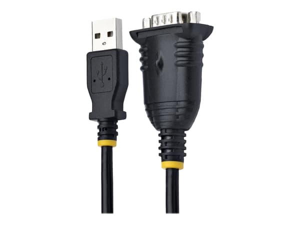 StarTech.com 3ft (1m) USB- till seriell kabel, DB9 Male RS232 till USB-omvandlare, USB- till seriell adapter för PLC/skrivare/skanner/nätverksväxlar,
