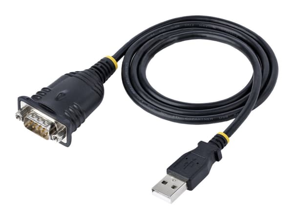 StarTech.com 3ft (1m) USB- till seriell kabel, DB9 Male RS232 till USB-omvandlare, USB- till seriell adapter för PLC/skrivare/skanner/nätverksväxlar,