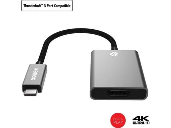 Kanex K181-1155-SG4I, 10 m, HDMI, USB Type-C, Hanstik, Hunstik, 3840 x 2160 pixel