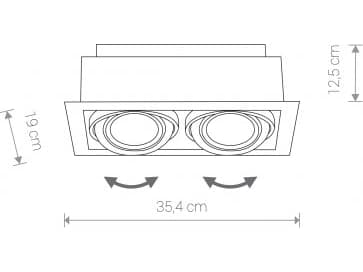 Nowodvorski Plafon Nowodvorski Downlight 9570 II taklampe spotarmatur 2X75W GU10 ES111 svart