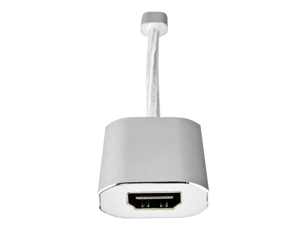 Nedis - Videokort - 24 pin USB-C hane till HDMI, 24 pin USB-C hona - 20 cm - silver - formpressad, stöd för 4K