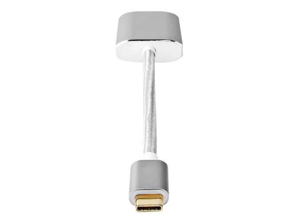 Nedis - Videokort - 24 pin USB-C hane till HDMI, 24 pin USB-C hona - 20 cm - silver - formpressad, stöd för 4K