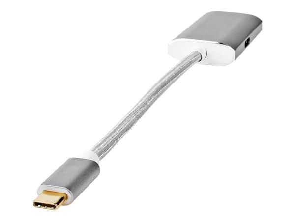 Nedis - Videokort - 24 pin USB-C hane till HDMI, 24 pin USB-C hona - 20 cm - silver - formpressad, stöd för 4K