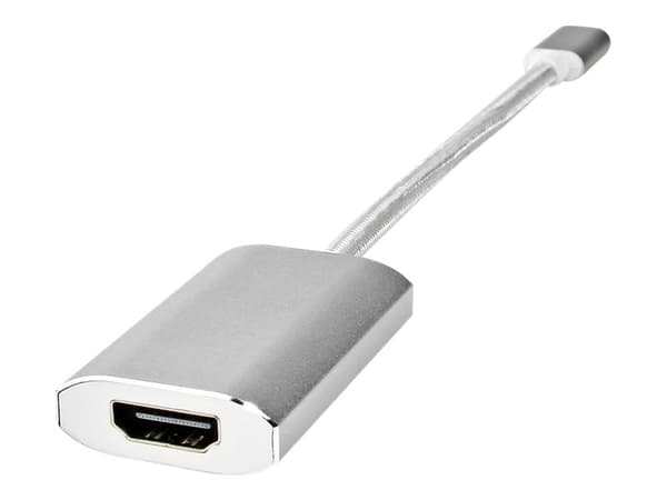Nedis - Videokort - 24 pin USB-C hane till HDMI, 24 pin USB-C hona - 20 cm - silver - formpressad, stöd för 4K Silver