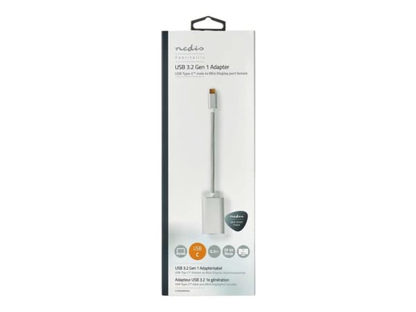 Nedis Fabritallic - USB / DisplayPort-adapter - 24 pin USB-C (hann) til Mini DisplayPort, 24 pin USB-C (hunn) - USB 3.2 Gen 1 - 20 cm - formstøpt, ru