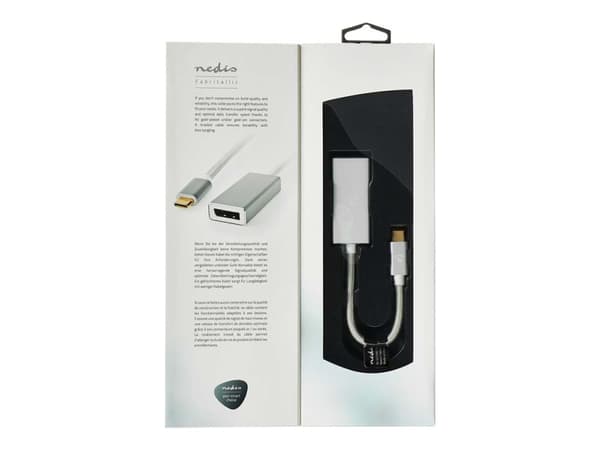 Nedis Fabritallic - USB-/DisplayPort-adapter - 24 pin USB-C (hane) till DisplayPort (hona) - USB 3.2 Gen 1 - 20 cm - formpressad, rund, stöd för 1080