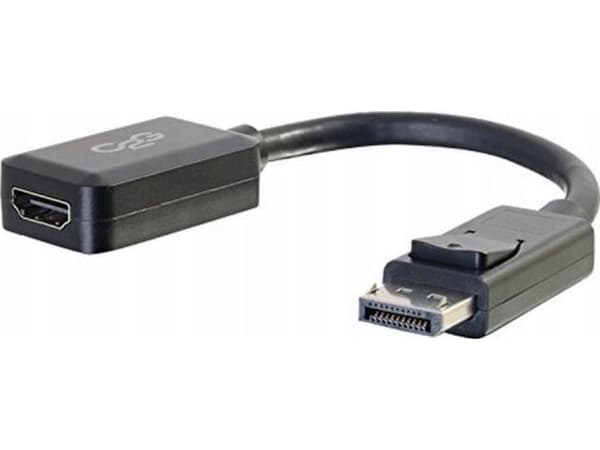 C2G 8in DisplayPort to HDMI Adapter - DP to HDMI Adapter - 1080p - Black - M/F - Video adapter - DisplayPort hann til HDMI hunn - 20.3 cm - skjermet