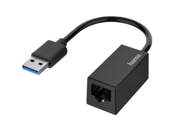 Hama Essential Line - Nettverksadapter - USB 3.0 - Gigabit Ethernet x 1 - svart