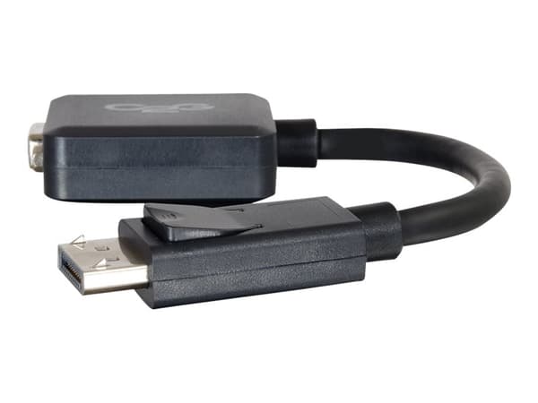 C2G 8in DisplayPort to VGA Adapter - DP to VGA Adapter Converter - Black - M/F - DisplayPort-kabel - DisplayPort (hann) til HD-15 (VGA) (hunn) - 20.3