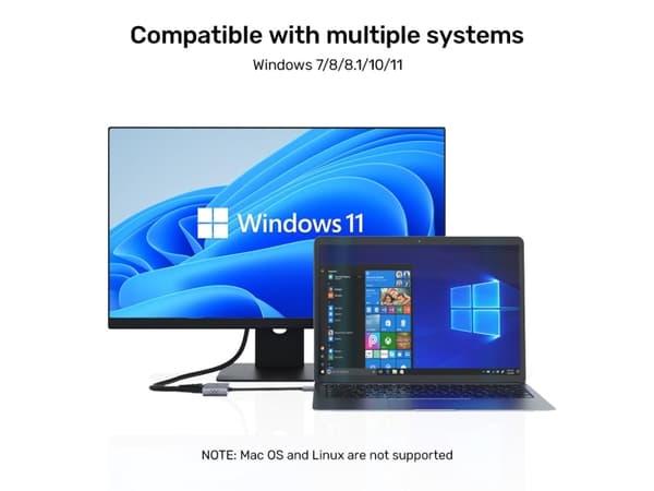Unitek V1304A - Videokort - 4-stifts mini-USB typ A hane till HDMI, HD-15 (VGA) hona - 15 cm - rymdgrå - 1080p stöd 60 Hz