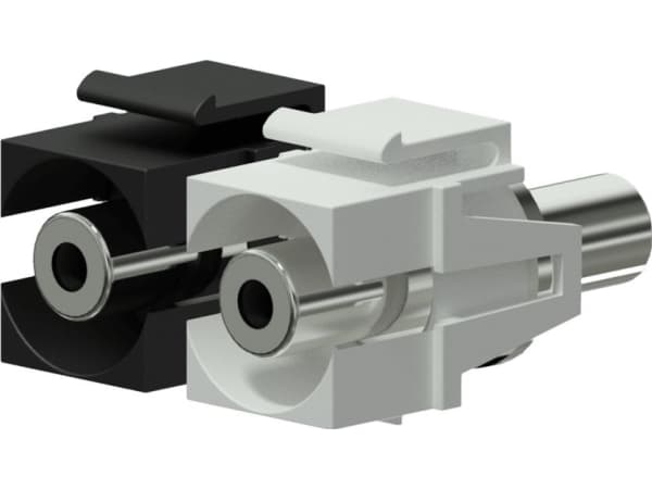 3,5 mm Hun - 3,5 mm Hunn Keystone Adapter Svart