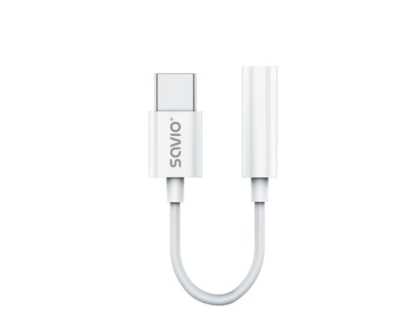 Savio AK-51, 3,5 mm, honkontakt, USB Type-C, hankontakt, 0,11 m, Vit