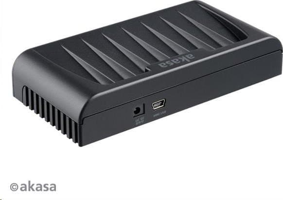 AKASA HUB USB Connect 7FC, 5x USB 2.0, 2 USB-laddningsportar, extern, med nätadapter