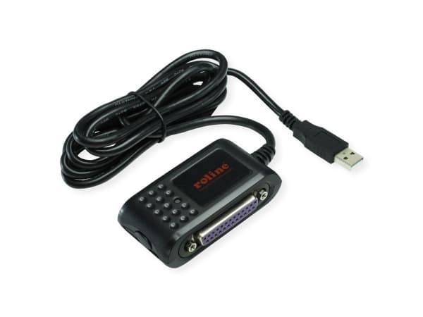ROLINE 12.02.1017, USB A, RS-232 + DB25, 1,8 m, Svart