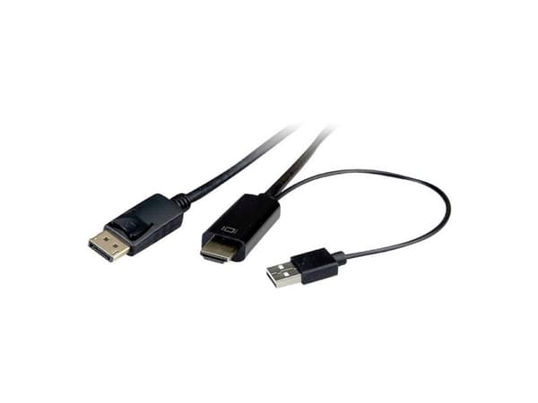 ROLINE 11.04.5991, 1 m, HDMI + USB, DisplayPort, Hankjønn, Hankjønn, Rett