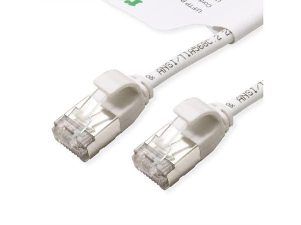 Roline green RJ45 Netværk Tilslutningskabel CAT 6A [1x RJ45-stik - 1x RJ45-stik] 2.00 m Hvid