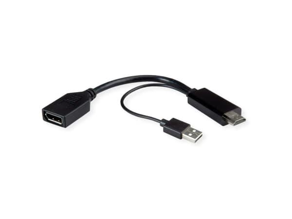 ROLINE 12.03.3147, 0,15 m, HDMI + USB, DisplayPort, Hankjønn, Hunkjønn, Rett