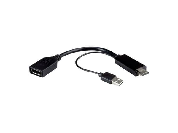 ROLINE 12.03.3147, 0,15 m, HDMI + USB, DisplayPort, Hankjønn, Hunkjønn, Rett