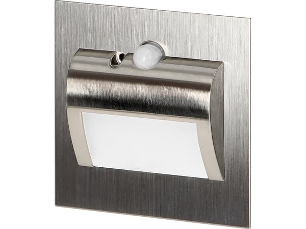 Orno DRACO LED NY 1,5W trappearmatur, innfelt trappearmatur, 12VDC, 30lm, 6000K, sateng, bevegelses- og skumringssensor AD-OS-6164LR6/N
