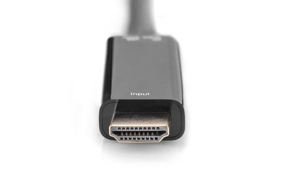 DIGITUS - Adapterkabel - HDMI hann til USB, DisplayPort - 20 cm - dobbeltisolert - svart - 2K-støtte, 4 K 30 Hz (3840 x 2160) støtte, 1920 x 1080 at