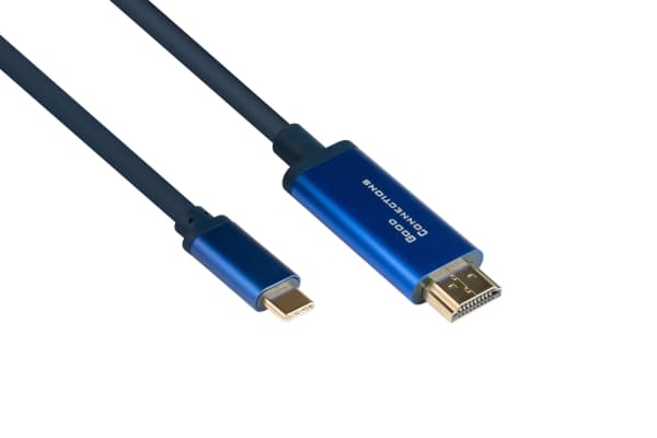 Alcasa 4520-CSF015B, 1,5 m, USB Type-C, HDMI Type A (Standard), Hankjønn, Hankjønn, Rett