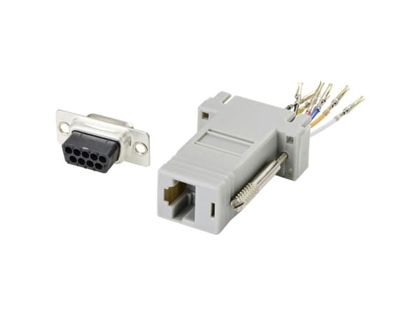 TRU COMPONENTS D-SUB-adapter D-SUB-bøsning 9-pol. - RJ45-tilslutning 1 stk