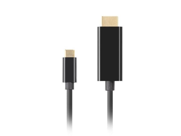 Lanberg - Premium hög hastighet - adapterkabel - 24 pin USB-C hane till HDMI hane - 1.8 m - trippelskärmad - svart - 5K30Hz stöd, stöd för 1920 x 108