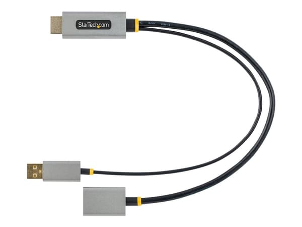 StarTech.com 1ft (30cm) HDMI to DisplayPort Adapter, Active 4K 60Hz HDMI Source to DP Monitor Adapter Cable, USB Bus Powered, HDMI 2.0 to DisplayPort