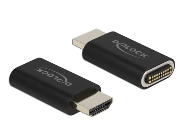 Delock - Adapterkabel - 24 pin USB-C hane till HDMI hane angled, detachable and magnetic - 1.2 m - svart - 4K60Hz (3840 x 2160) stöd