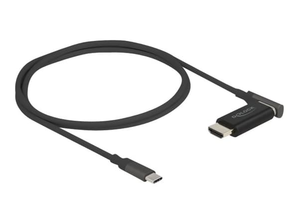 Delock - Adapterkabel - 24 pin USB-C hane till HDMI hane angled, detachable and magnetic - 1.2 m - svart - 4K60Hz (3840 x 2160) stöd