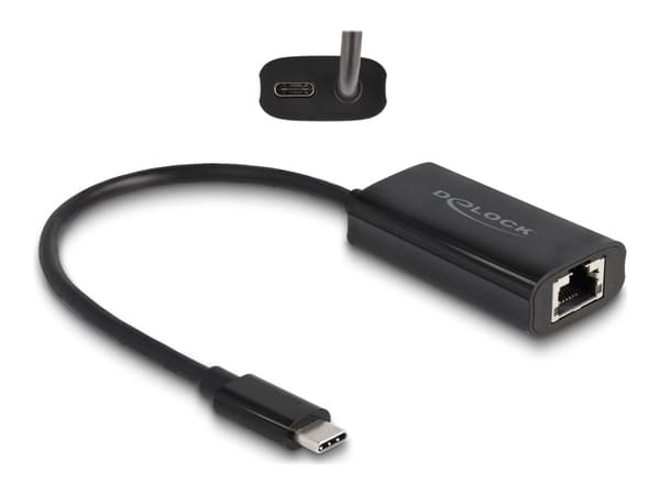 Delock - Nettverksadapter - Thunderbolt 3 - Gigabit Ethernet x 1 - svart