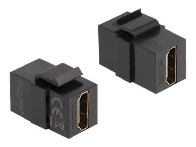 Delock Keystone module - HDMI-anslutning - HDMI hona till HDMI hona - svart - 4K 60 Hz (3840 x 2160) stöd (HDMI)