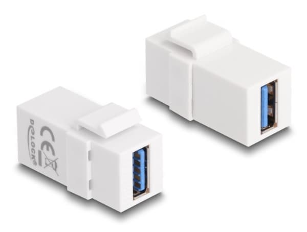 Delock - Modulinnlegg - USB 3.0 Type A - hvit